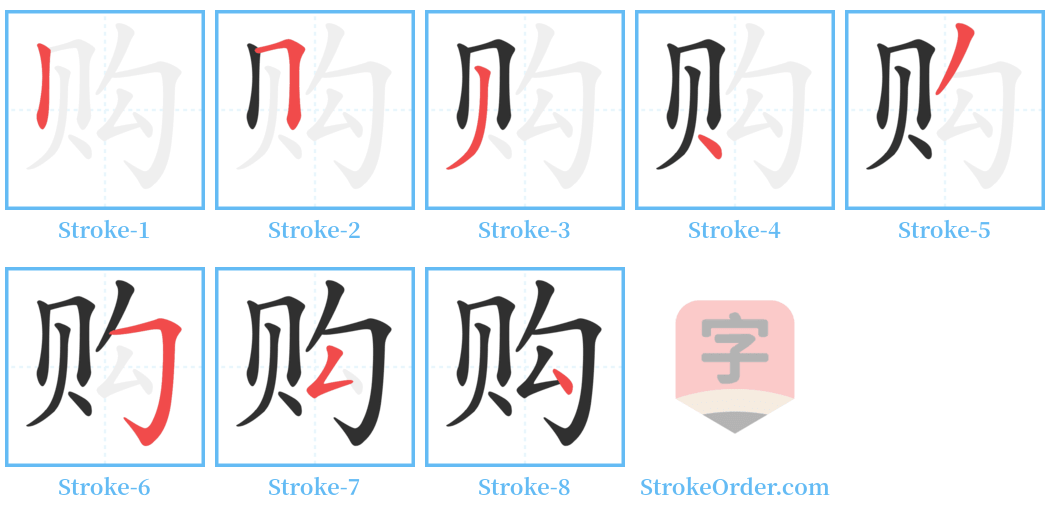 购 Stroke Order Diagrams