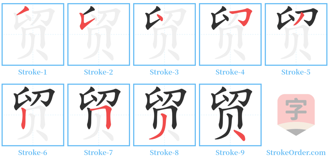 贸 Stroke Order Diagrams