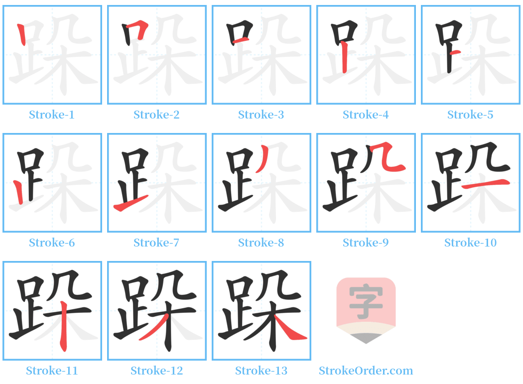 跺 Stroke Order Diagrams