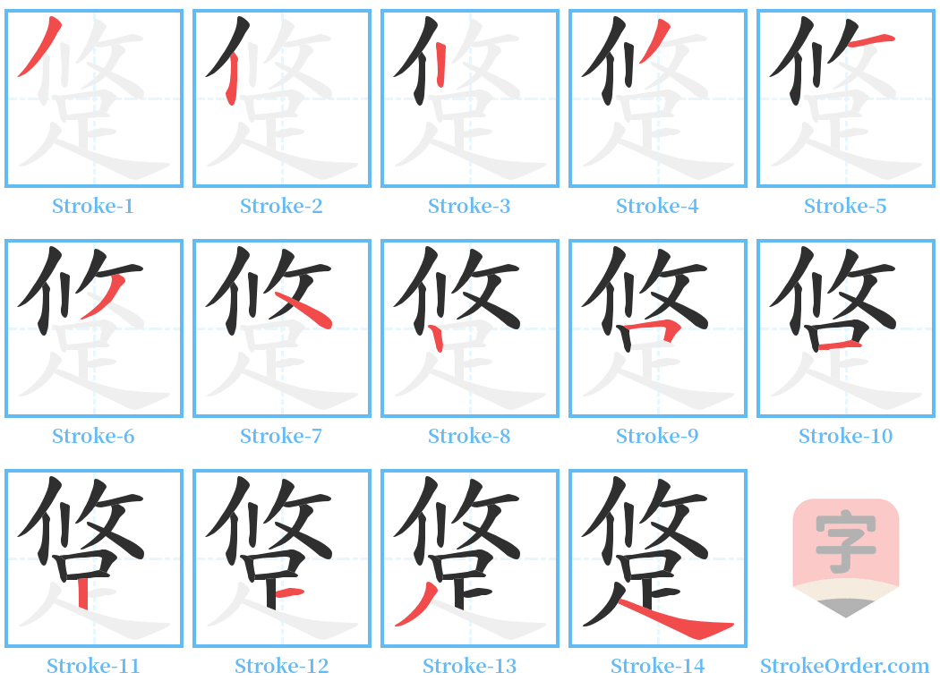 跾 Stroke Order Diagrams