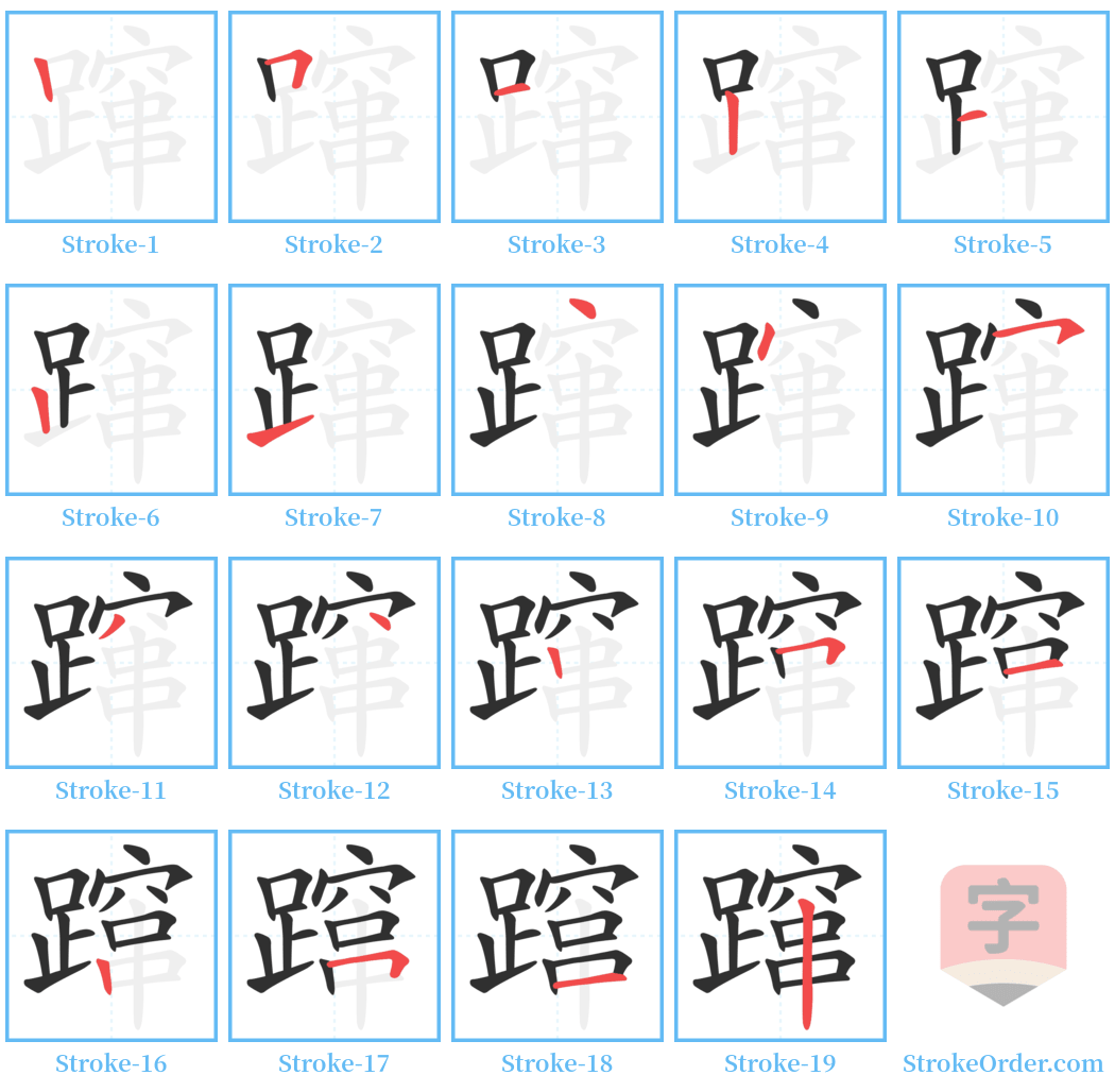 蹿 Stroke Order Diagrams