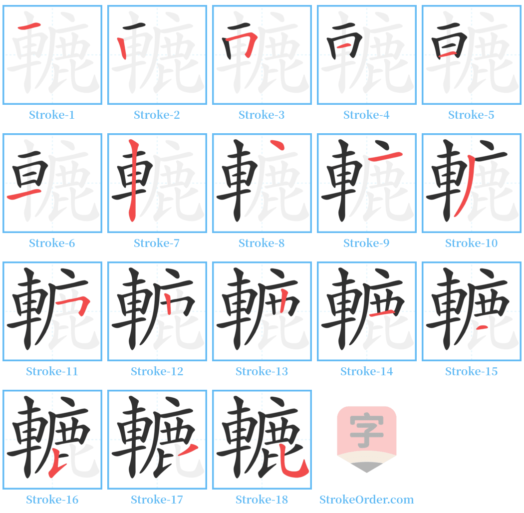 轆 Stroke Order Diagrams