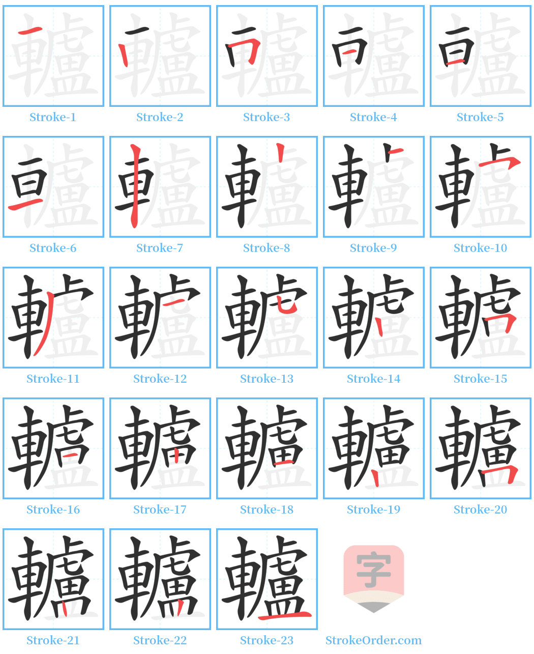 轤 Stroke Order Diagrams