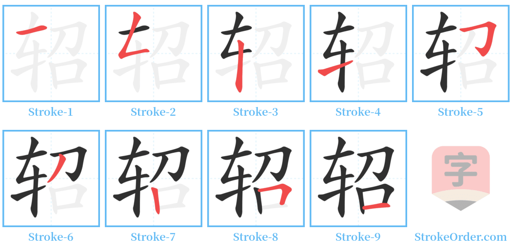 轺 Stroke Order Diagrams