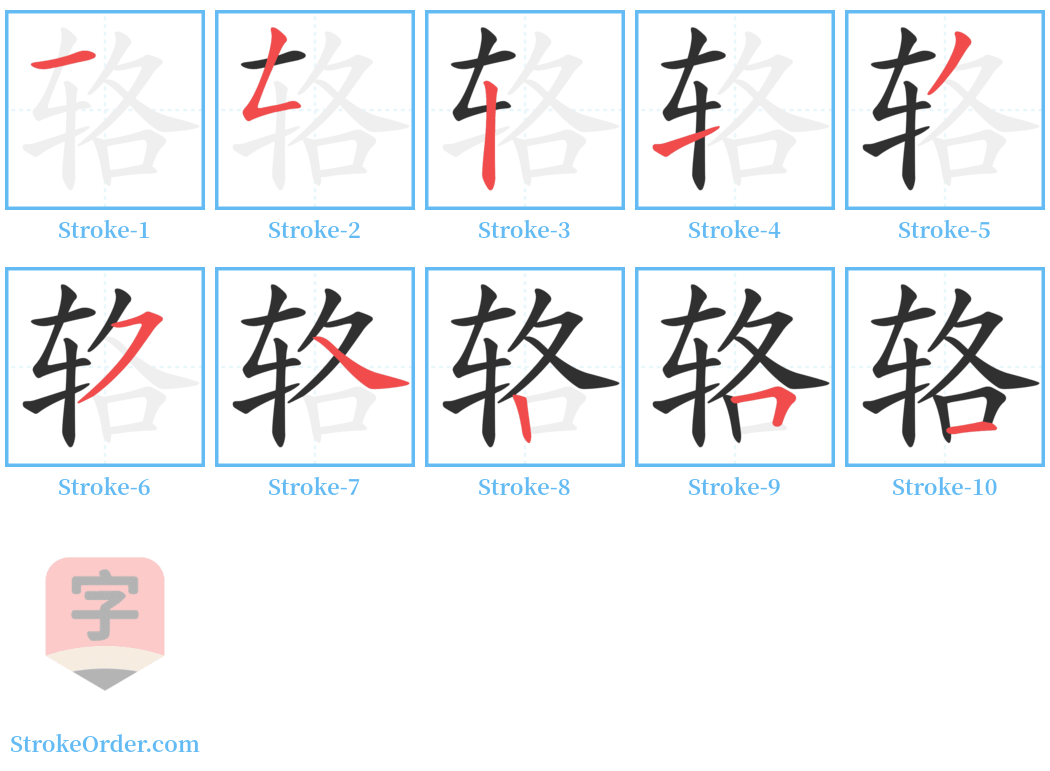 辂 Stroke Order Diagrams