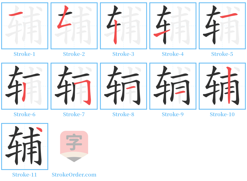 辅 Stroke Order Diagrams