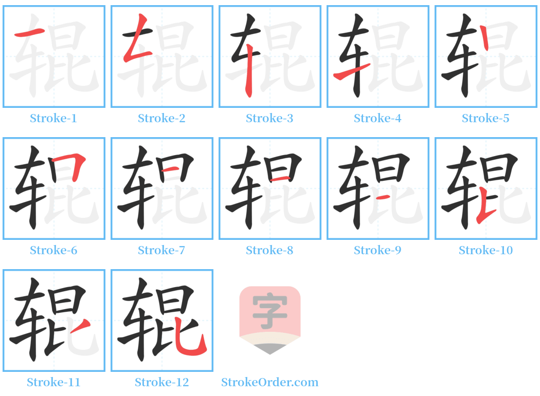 辊 Stroke Order Diagrams