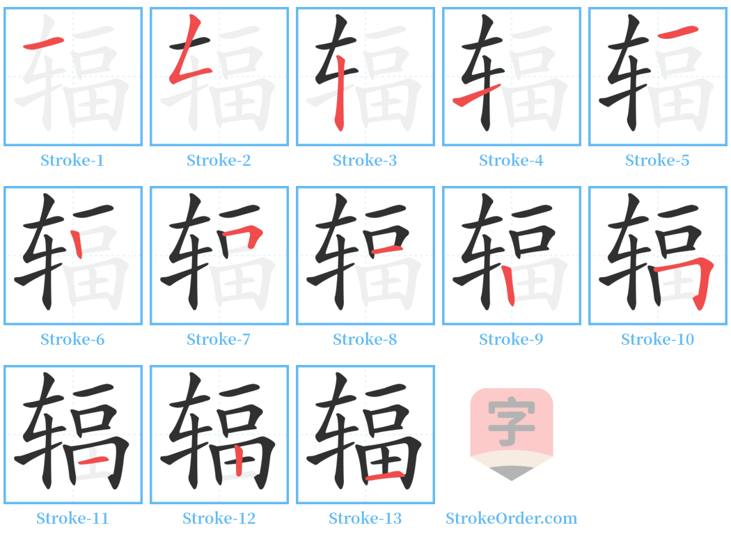 辐 Stroke Order Diagrams