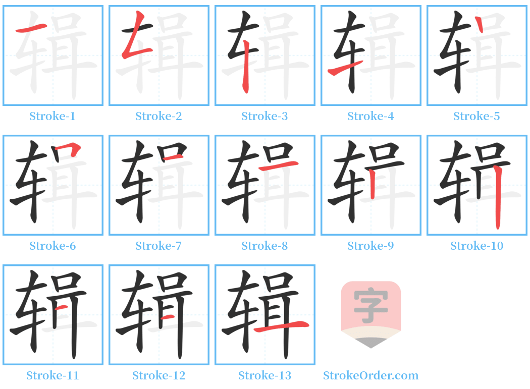 辑 Stroke Order Diagrams