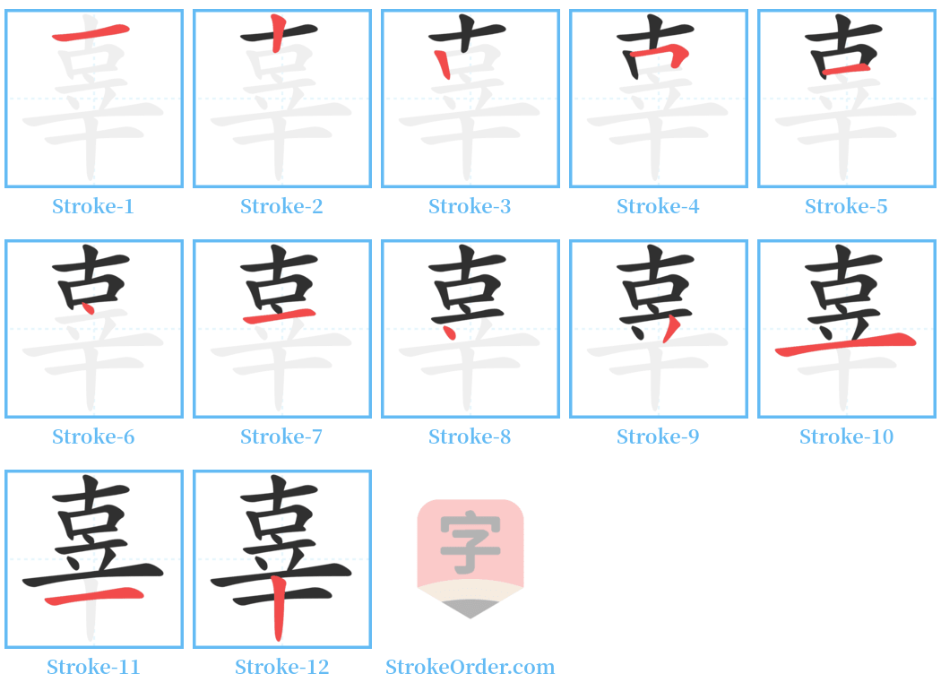 辜 Stroke Order Diagrams