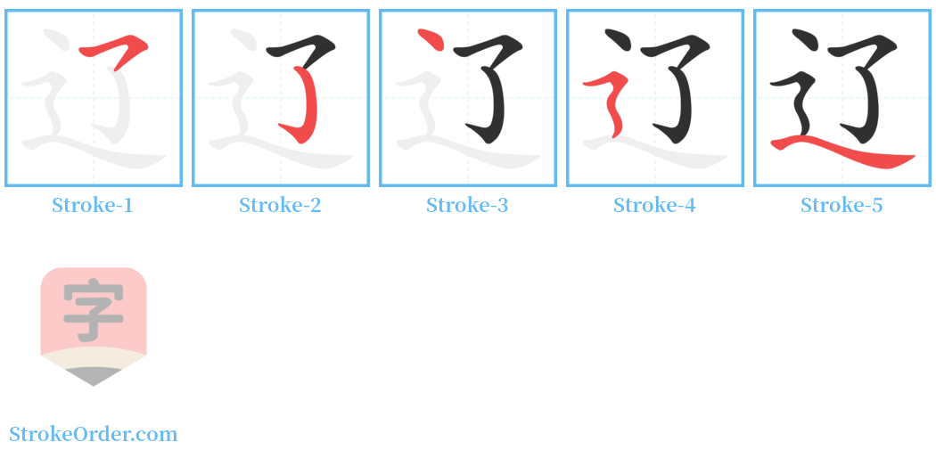 辽 Stroke Order Diagrams