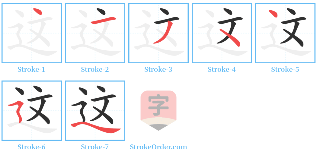 这 Stroke Order Diagrams