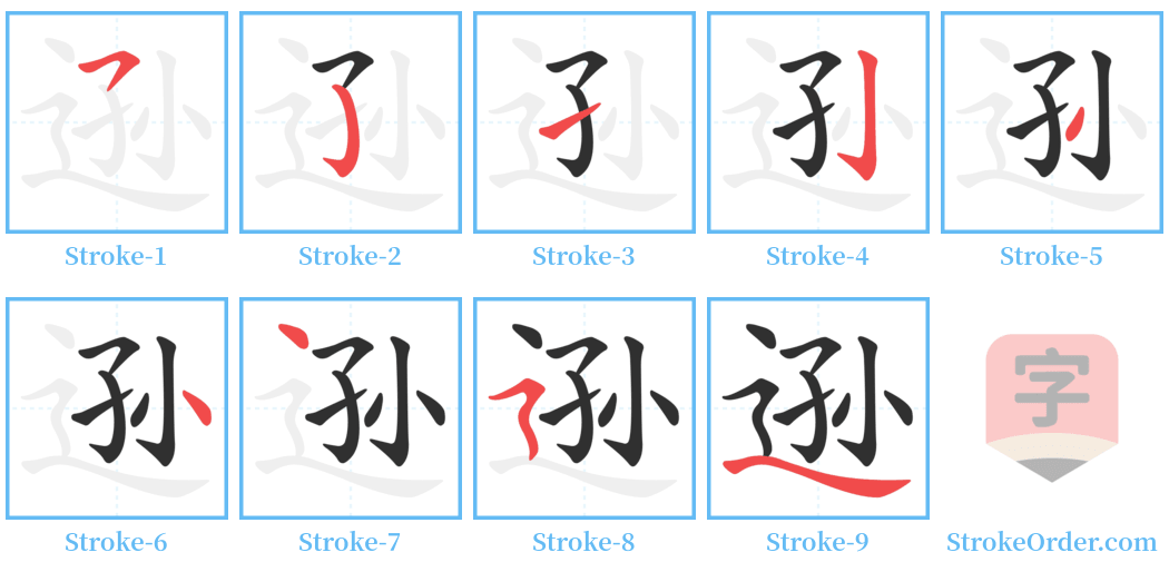 逊 Stroke Order Diagrams