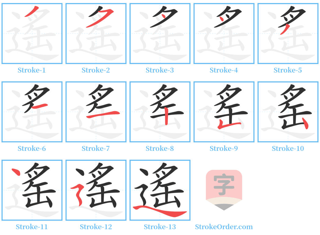 遙 Stroke Order Diagrams