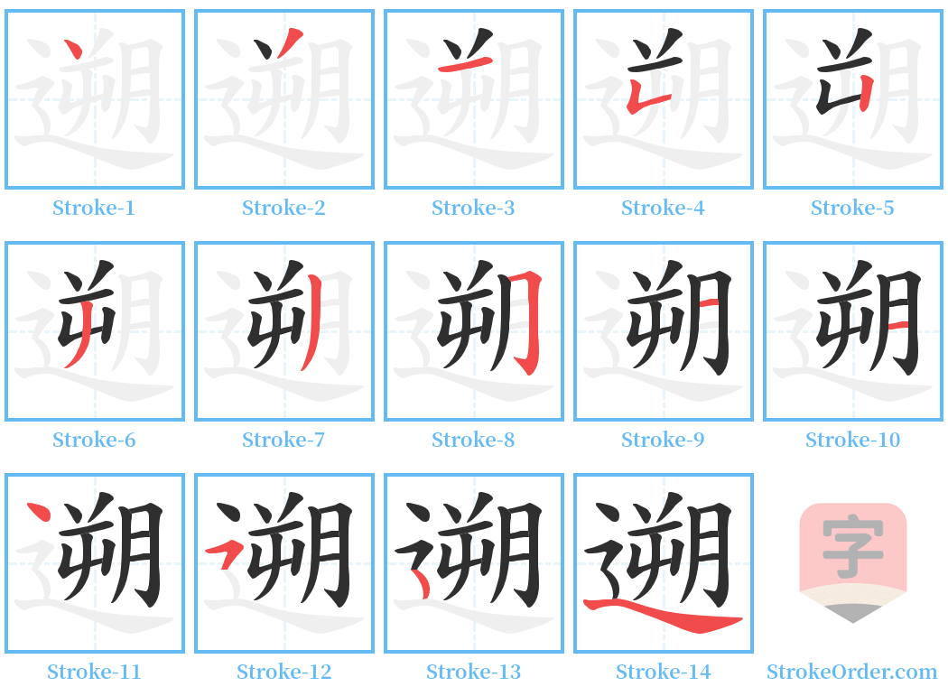 遡 Stroke Order Diagrams