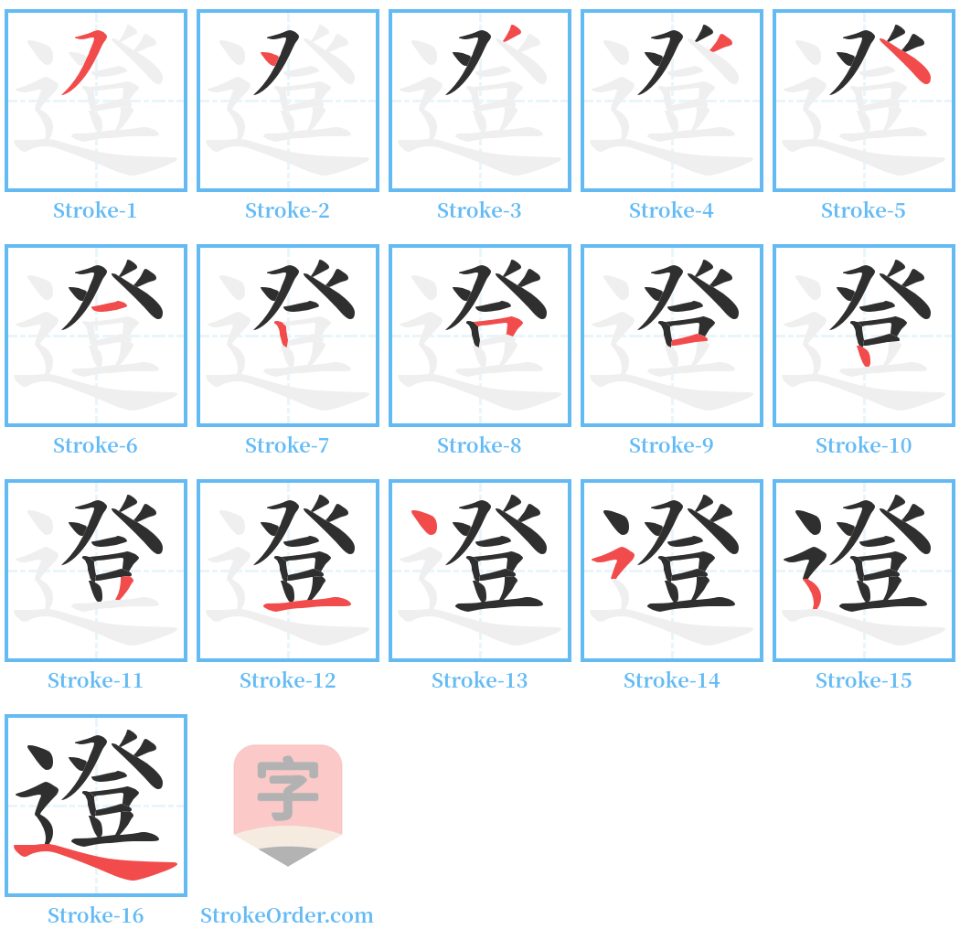 邆 Stroke Order Diagrams