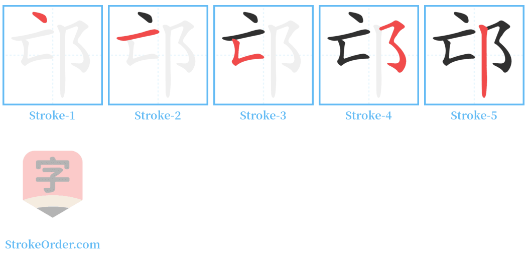 邙 Stroke Order Diagrams