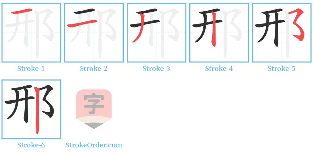 邢 Stroke Order Diagrams