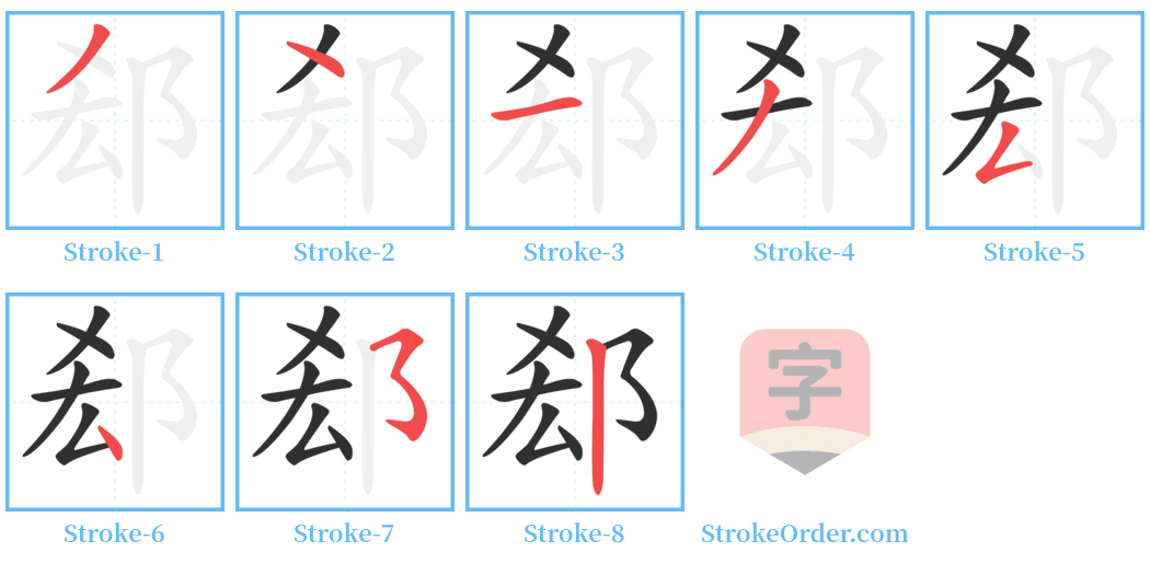 郄 Stroke Order Diagrams