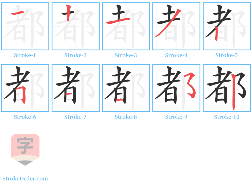 都 Stroke Order Diagrams