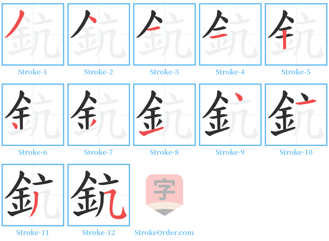 鈧 Stroke Order Diagrams