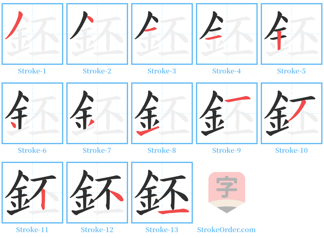 鉟 Stroke Order Diagrams