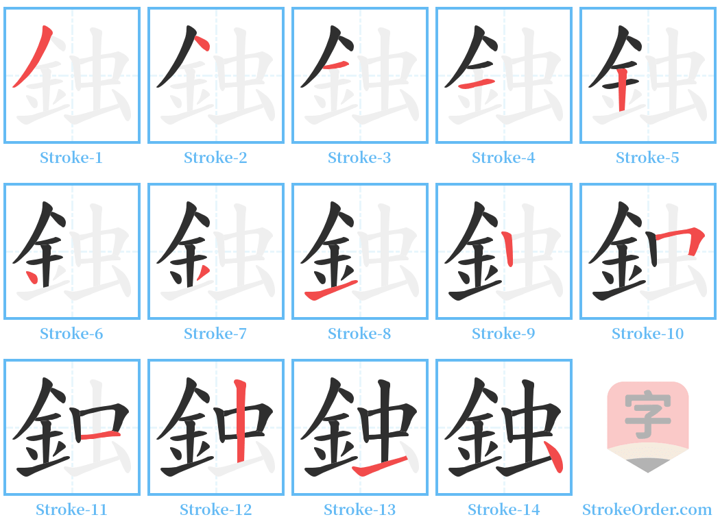 鉵 Stroke Order Diagrams