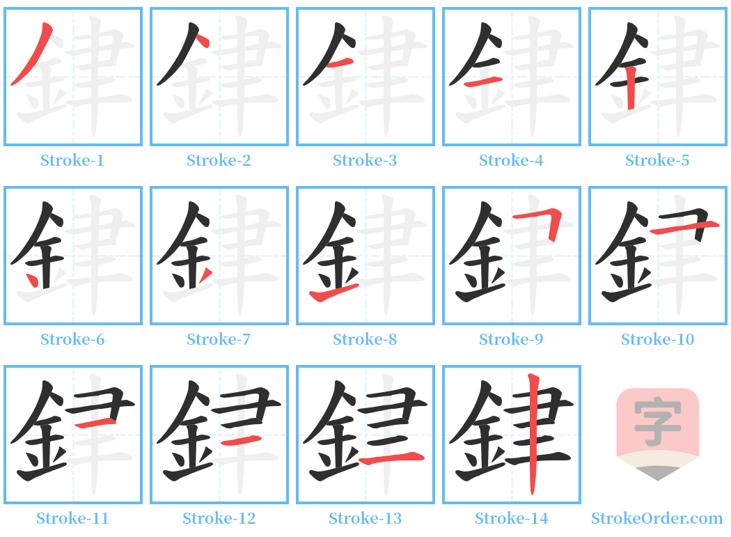 銉 Stroke Order Diagrams