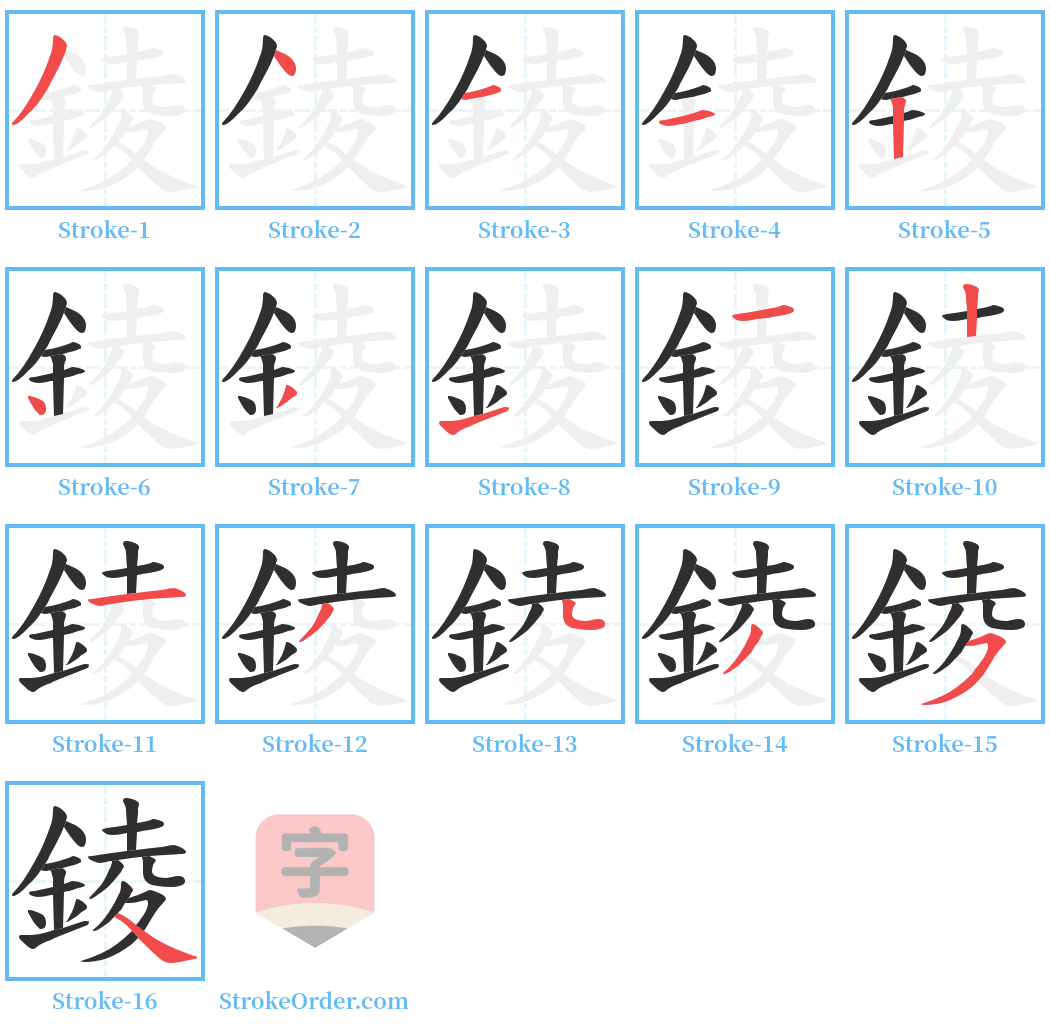 錂 Stroke Order Diagrams