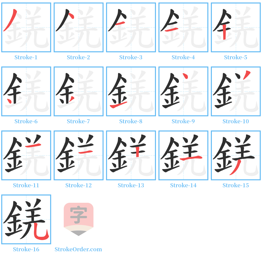 錓 Stroke Order Diagrams