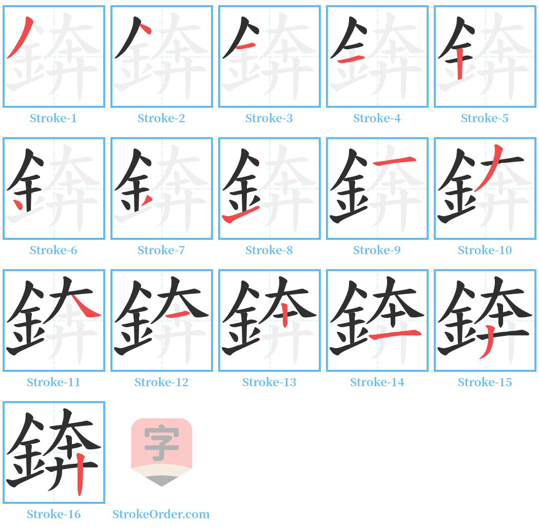 錛 Stroke Order Diagrams