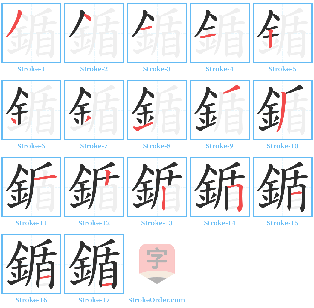 鍎 Stroke Order Diagrams