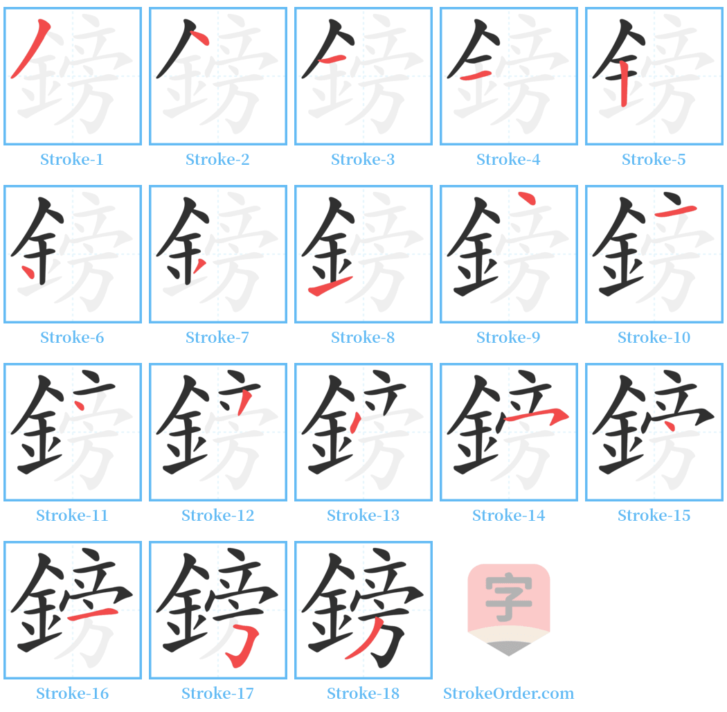 鎊 Stroke Order Diagrams