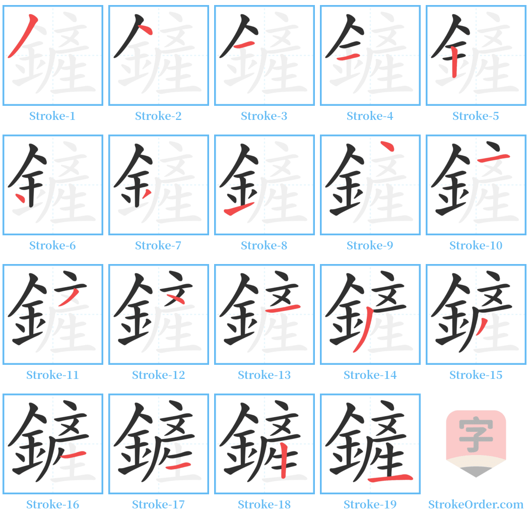 鏟 Stroke Order Diagrams