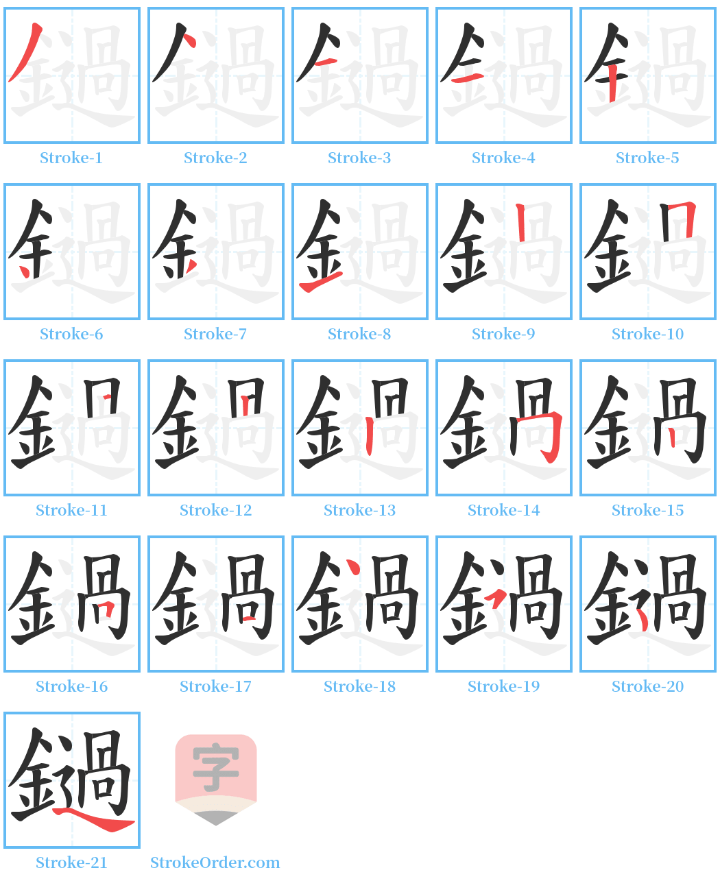 鐹 Stroke Order Diagrams