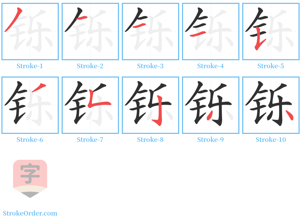 铄 Stroke Order Diagrams