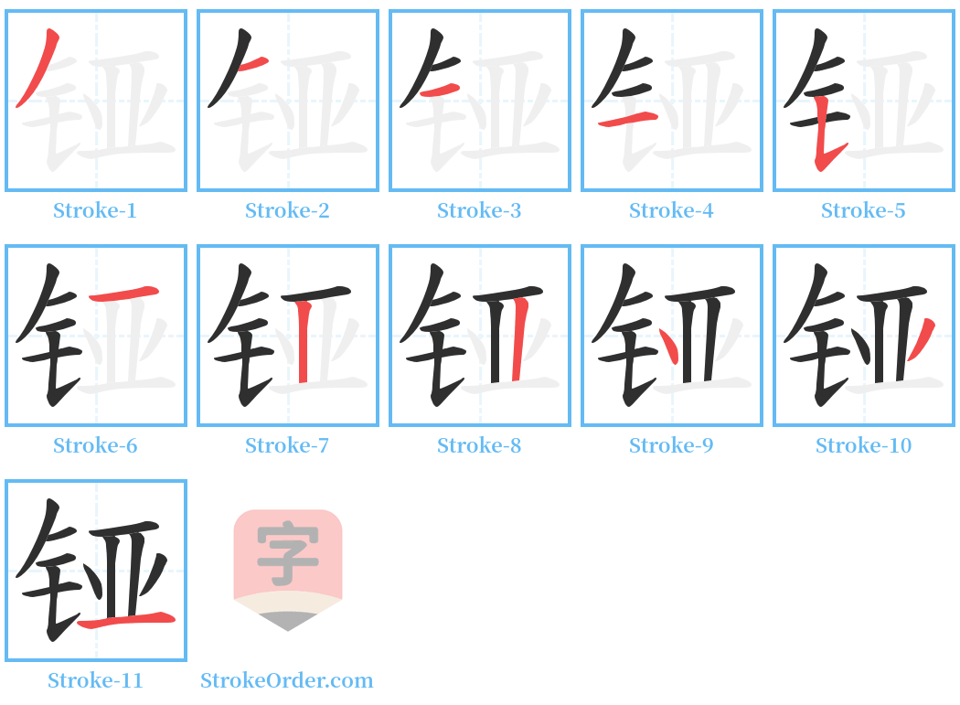 铔 Stroke Order Diagrams