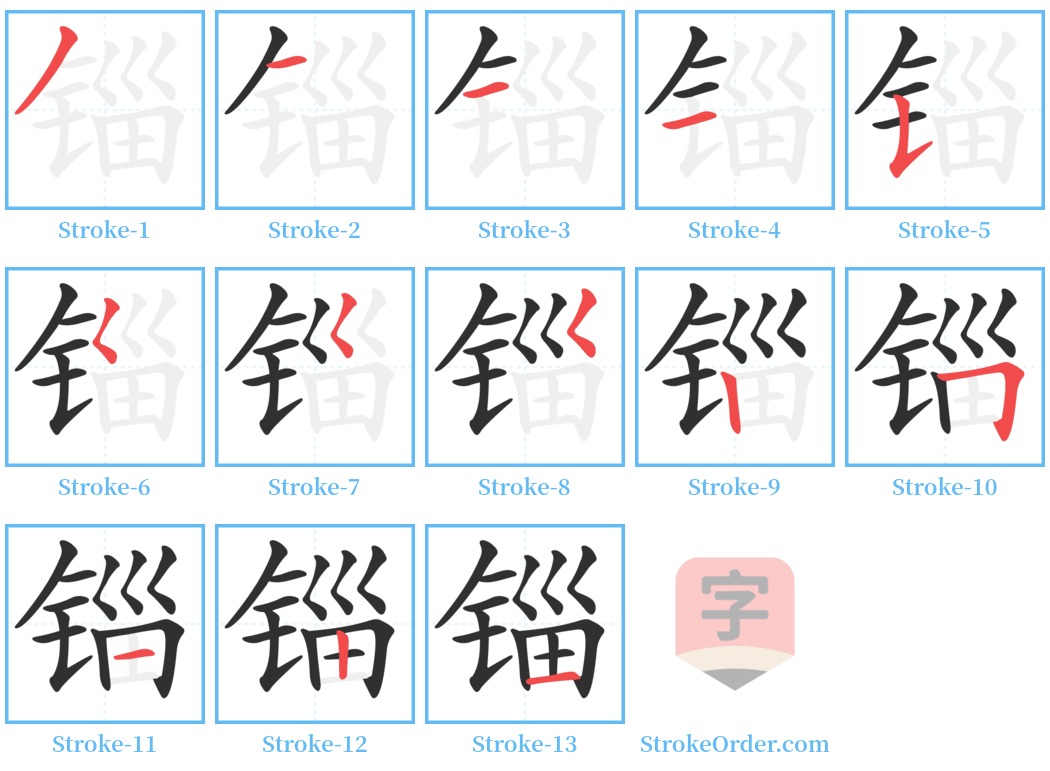 锱 Stroke Order Diagrams