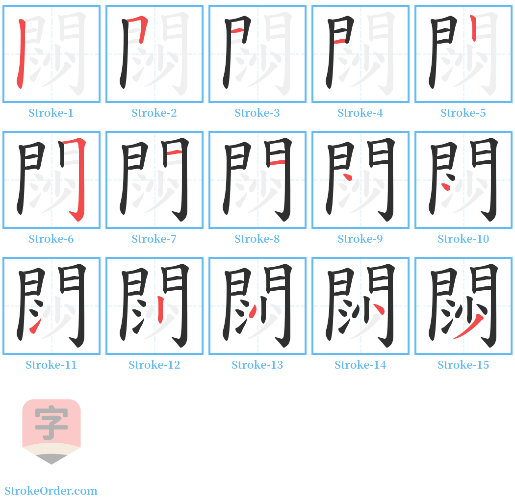 閯 Stroke Order Diagrams