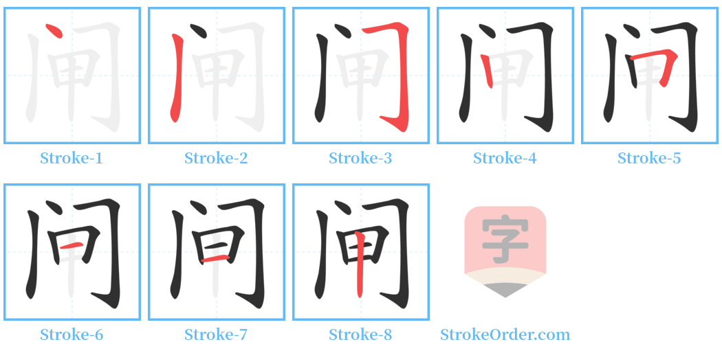 闸 Stroke Order Diagrams