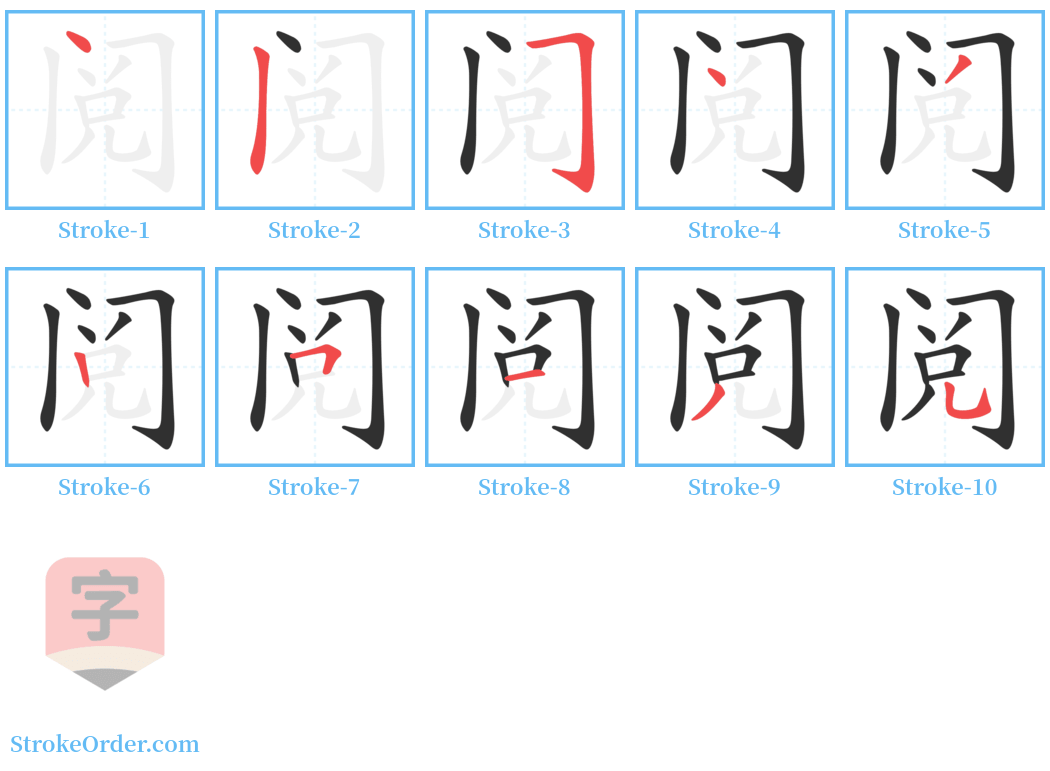 阅 Stroke Order Diagrams