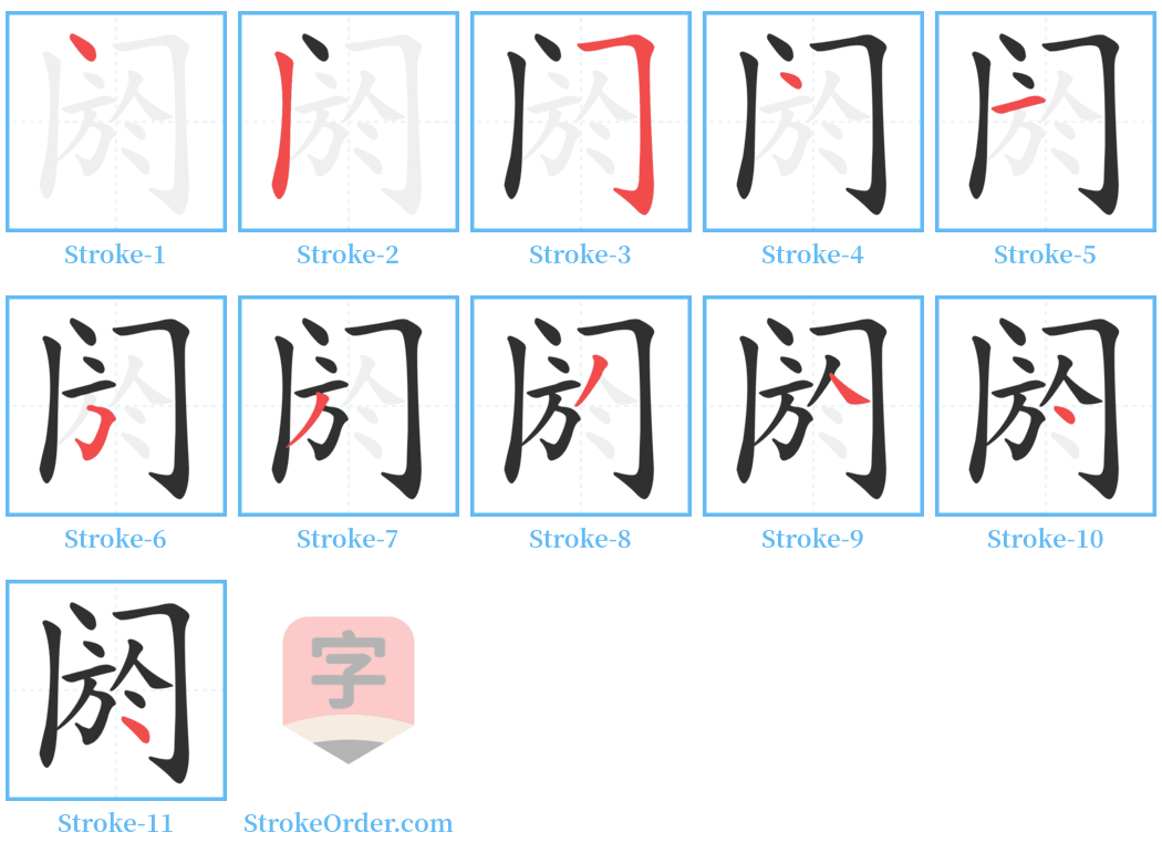 阏 Stroke Order Diagrams