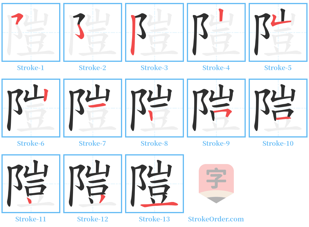 隑 Stroke Order Diagrams