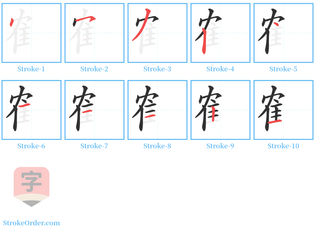 隺 Stroke Order Diagrams