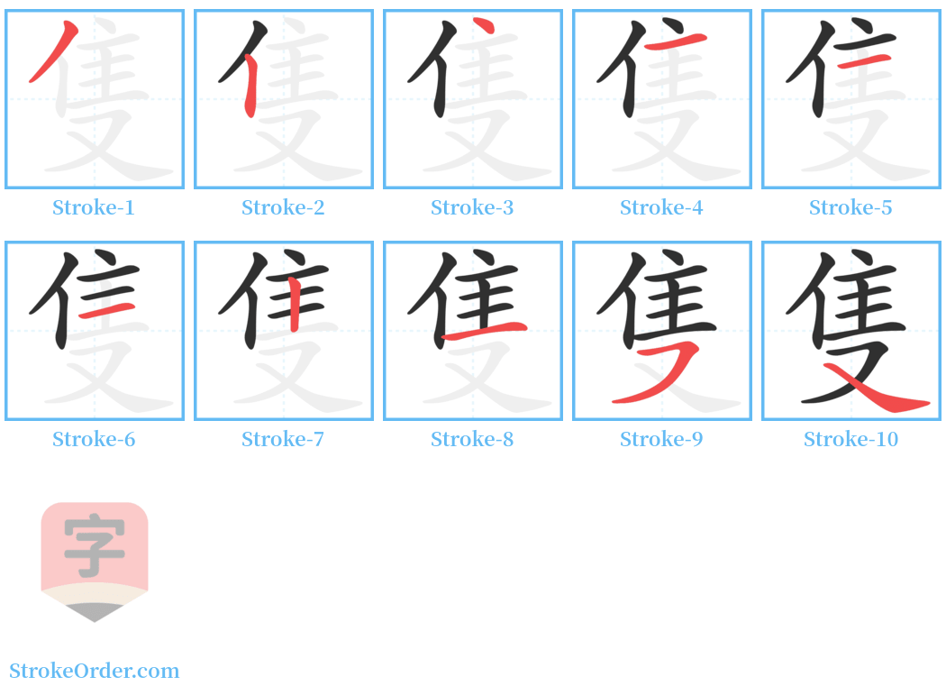 隻 Stroke Order Diagrams