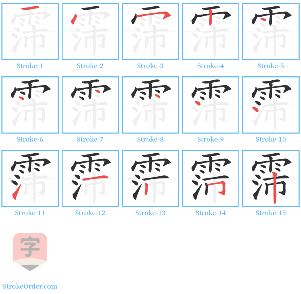 霈 Stroke Order Diagrams