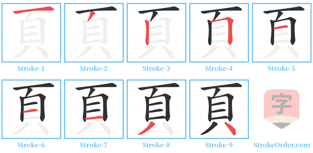 頁 Stroke Order Diagrams