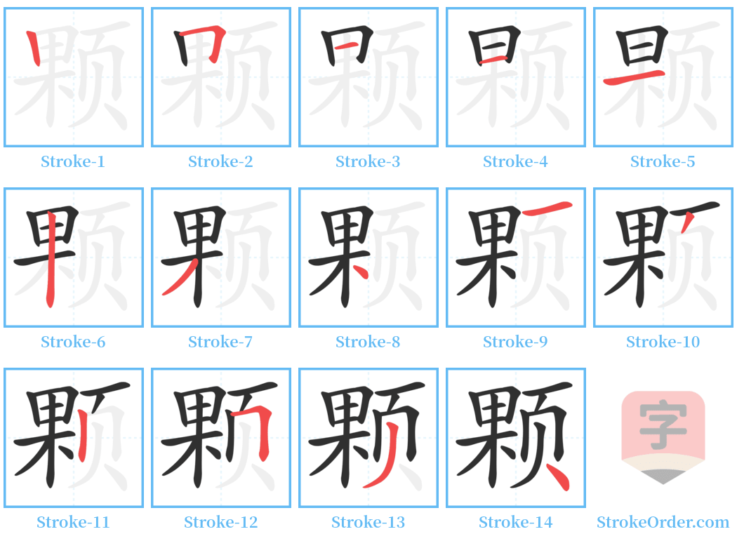 颗 Stroke Order Diagrams