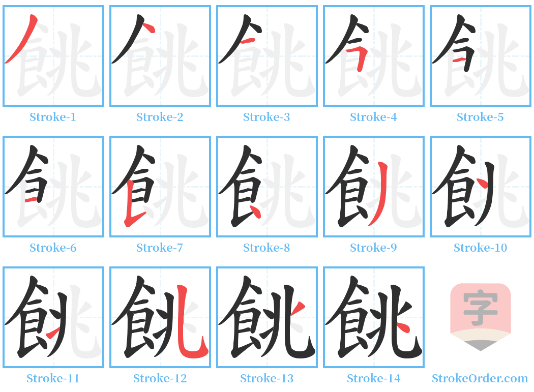 餆 Stroke Order Diagrams