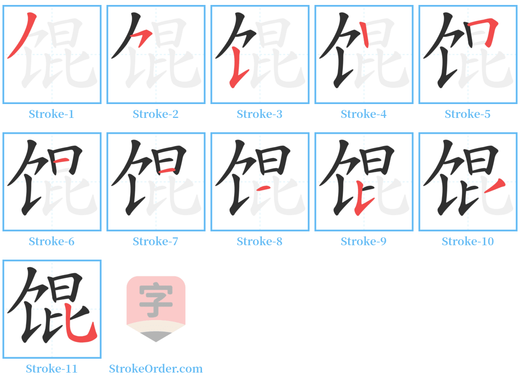 馄 Stroke Order Diagrams